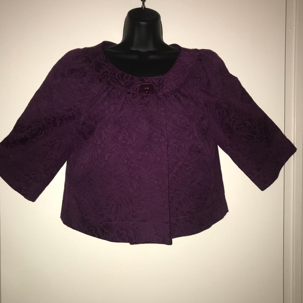 Apt 9 jacket Purple 1/4 sleeve size L